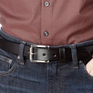 LL Bean Black Leather Belt Size 36 Mens